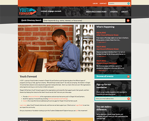 beautiful nonprofit website for Youth Forward