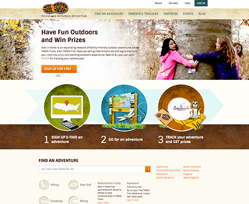 beautiful nonprofit website for Kids in Parks