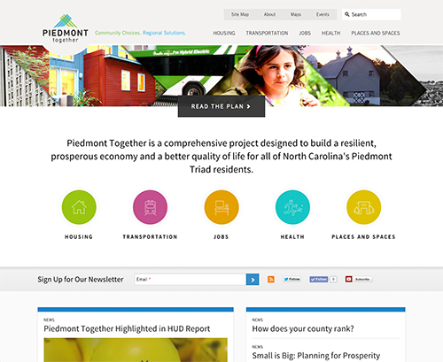 beautiful nonprofit website for Piedmont Together