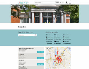 new website for Charlotte Library - branches page