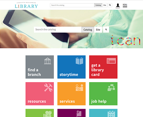 nonprofit website design and drupal development for Charlotte Mecklenburg Library
